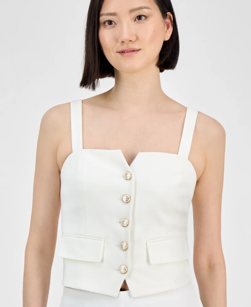 Anne Klein Women's Sleeveless Button-Front Top