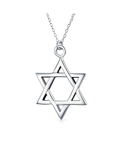 Bling Jewelry Classic Star of David Pendant Necklace in Sterling Silver