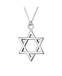 Bling Jewelry Classic Star of David Pendant Necklace in Sterling Silver