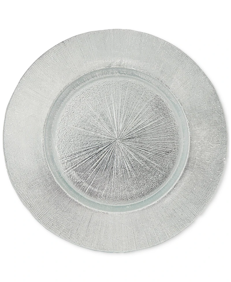 American Atelier Silver Antiqued Glass Charger Plates, Set of 4
