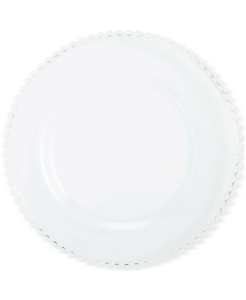 American Atelier Beaded Clear Glass Charger Plates, Set of 4