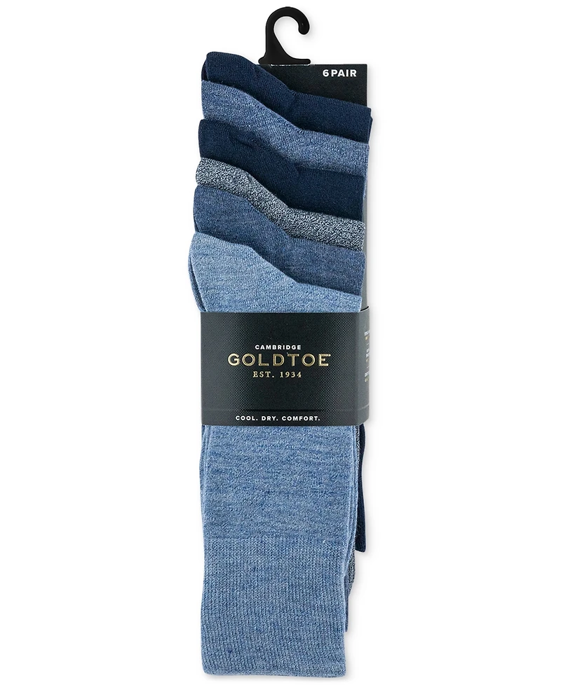 Gold Toe Men's 6-pack Cambridge Solid Crew Socks