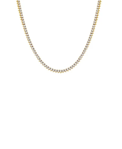 By Adina Eden Thin Three Prong Tennis Necklace