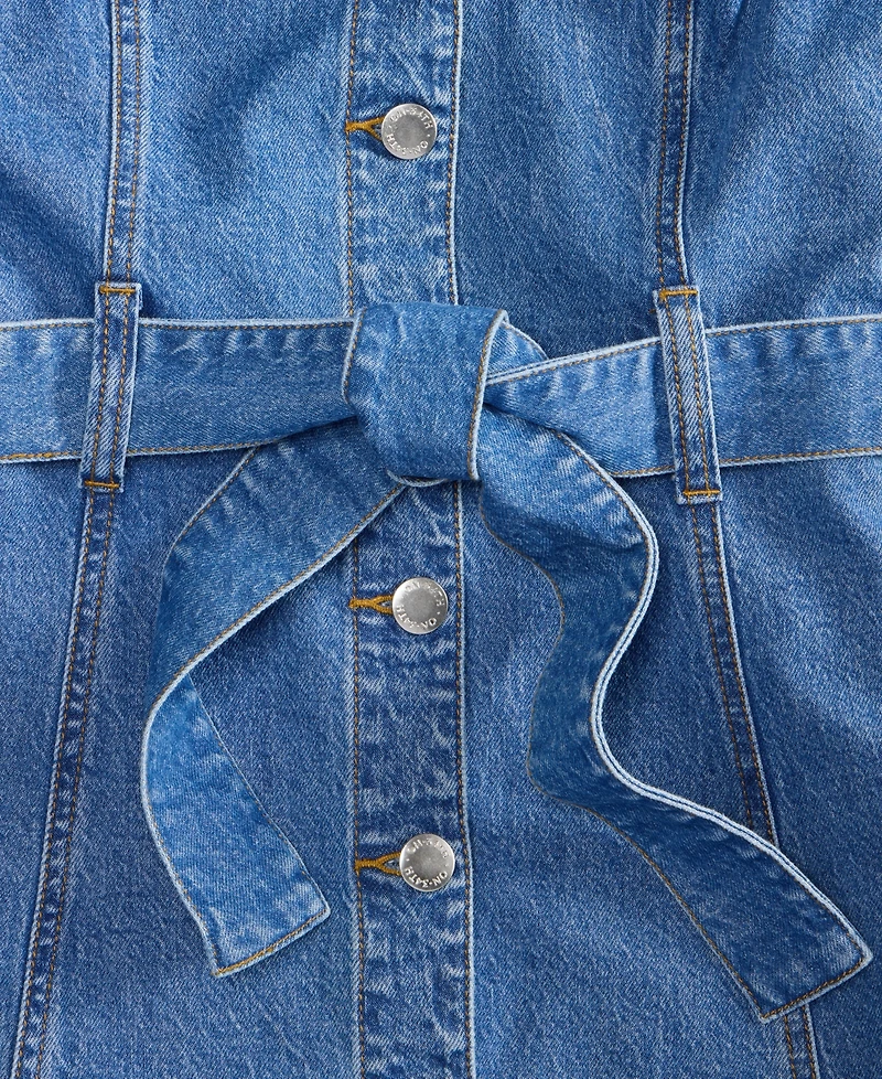 On 34th Women's Sleeveless Belted Denim Midi Dress, Exclusively at Macy's
