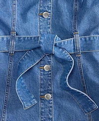 On 34th Women's Sleeveless Belted Denim Midi Dress, Exclusively at Macy's