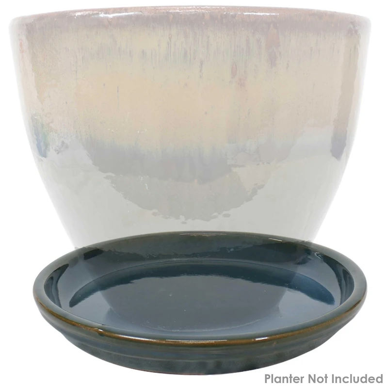 Outdoor/Indoor High-Fired Glazed Uv- and Frost-Resistant Ceramic Flower Pot Planter Saucers