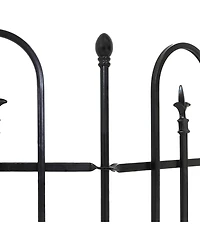 Strasbourg 6' Set of 2 Steel Decorative Garden Fence Panels - 37.5" W x 30.5" H Per Panel - Black