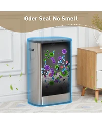 gaomon Trash Can, 55 L/14.5 Gallon Trash Can with Pop-Up Lid, Stainless Steel Kitchen Garbage Can