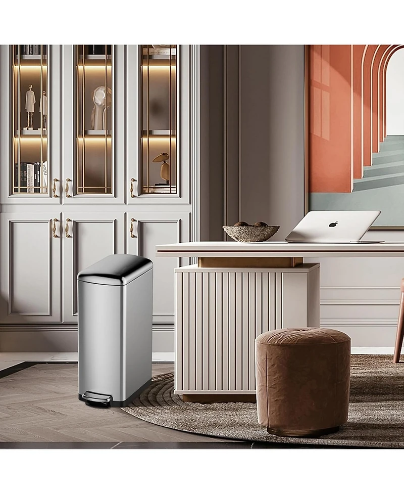gaomon 8 Gallon (30L) Slim Kitchen Trash Can, Stainless Steel Garbage Can