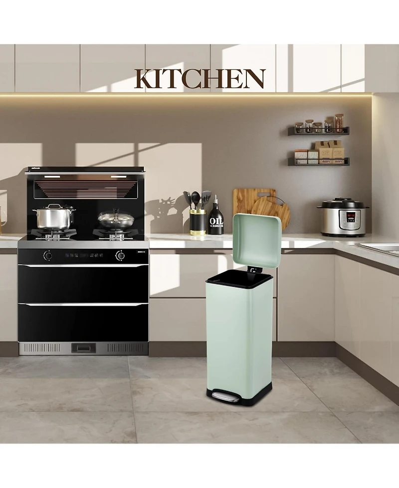 gaomon 8 Gallon (30L) Step Trash Can, Stainless Steel Bathroom Garbage Can