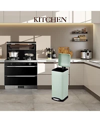 gaomon 8 Gallon (30L) Step Trash Can, Stainless Steel Bathroom Garbage Can