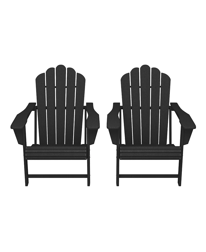 WestinTrends Outdoor Patio Hdpe Adirondack Chairs With Cup Holders (Set of
