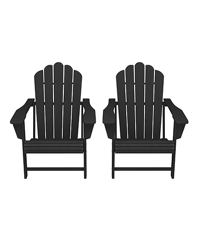 WestinTrends Outdoor Patio Hdpe Adirondack Chairs With Cup Holders (Set of