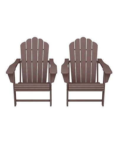 WestinTrends Outdoor Patio Hdpe Adirondack Chairs With Cup Holders (Set of