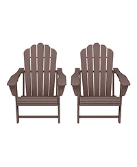 WestinTrends Outdoor Patio Hdpe Adirondack Chairs With Cup Holders (Set of