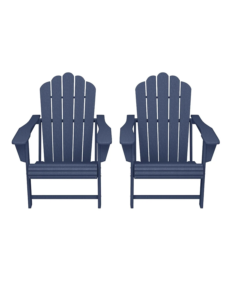 WestinTrends Outdoor Patio Hdpe Adirondack Chairs With Cup Holders (Set of 2)