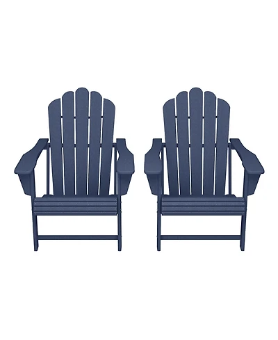 WestinTrends Outdoor Patio Hdpe Adirondack Chairs With Cup Holders (Set of 2)