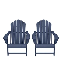 WestinTrends Outdoor Patio Hdpe Adirondack Chairs With Cup Holders (Set of 2)