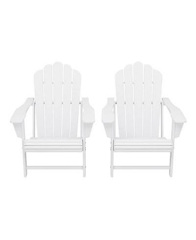 WestinTrends Outdoor Patio Hdpe Adirondack Chairs With Cup Holders (Set of 2)