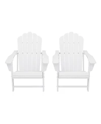 WestinTrends Outdoor Patio Hdpe Adirondack Chairs With Cup Holders (Set of 2)