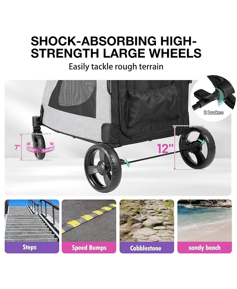 EchoSmile Xl Extra Large Dog Stroller