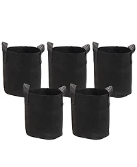 Garden Grow Bag with Handles Nonwoven Polypropylene Fabric, Black