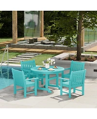 WestinTrends 5-Piece Hdpe Outdoor Patio Chair and Round Table Dining Set