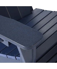 WestinTrends 4-Piece Outdoor Patio Hdpe Adirondack Chairs With Ottomans and Cup Holder Set