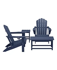 WestinTrends 4-Piece Adirondack Chairs with Cup Holders and Table Set
