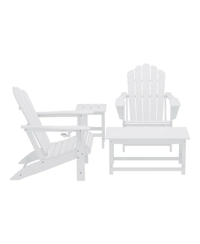 WestinTrends 4-Piece Adirondack Chairs with Cup Holders and Table Set