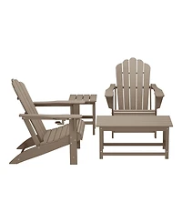 WestinTrends 4-Piece Adirondack Chairs with Cup Holders and Table Set