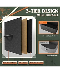 Wlive 11-Drawer Dresser Fabric Storage Tower for Bedroom Hallway Closets Tall Chest Organizer Unit with Bins Steel Frame Wood Top Easy Pull Han