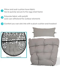 Outdoor Replacement Caroline Hanging Egg Chair Cushion and Headrest Pillow Set - 2pc
