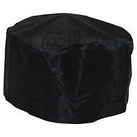 Steel Fire Pit with Bronze Trapezoid Pattern and Pvc Cover - 24.5" Round - Black