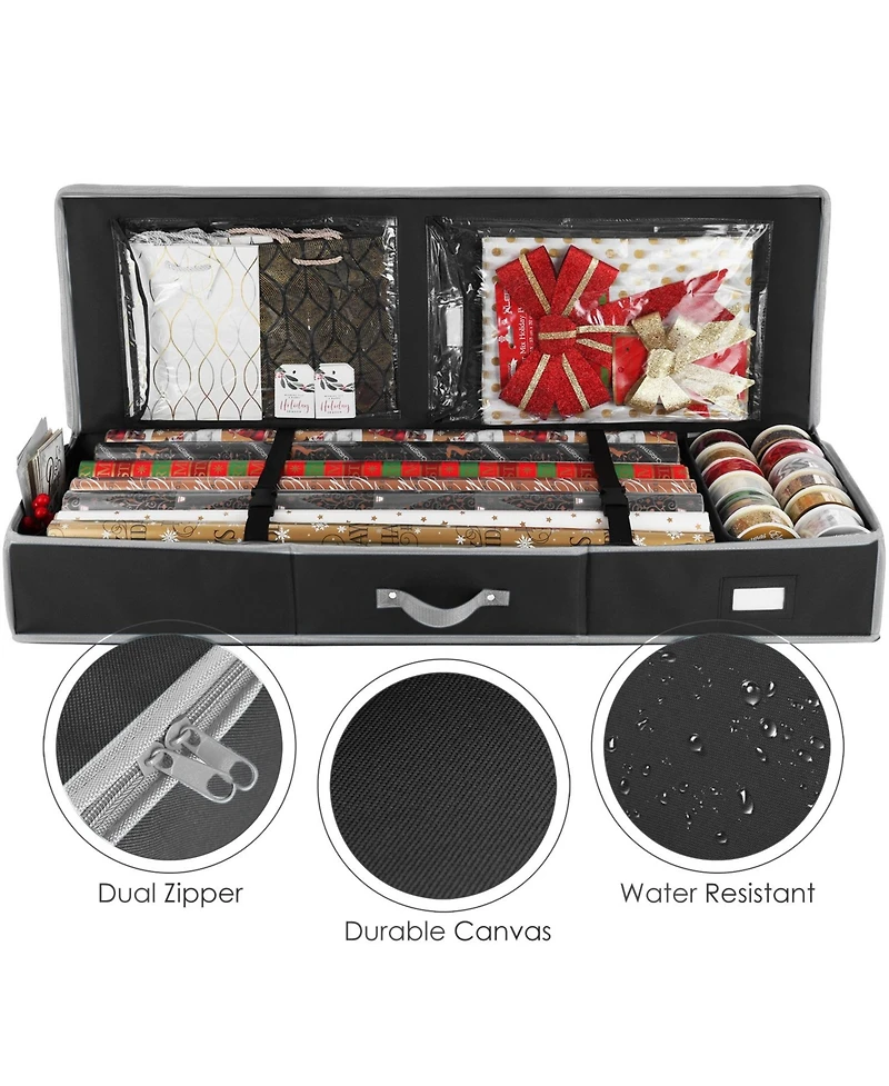 Christmas Wrapping Paper Storage Containers - Gift Organizer Fits Up to 22 Rolls of 40"