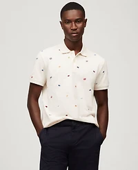 Tommy Hilfiger Men's Regular Fit Allover Flag Polo Shirt