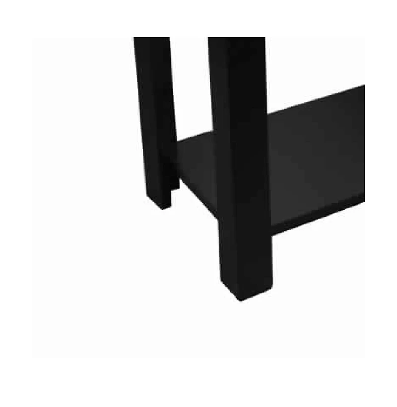 Wooden Chairside Table with Bottom Shelf and Block Legs Stylish and Functional Accent for Living Room or Bedroom