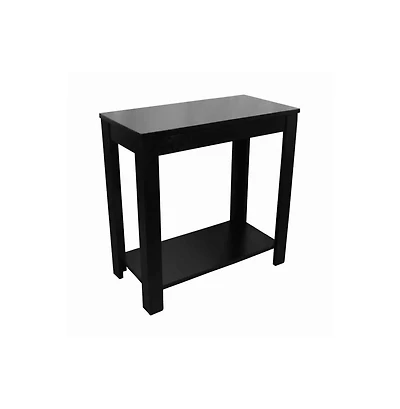 Wooden Chairside Table with Bottom Shelf and Block Legs Stylish and Functional Accent for Living Room or Bedroom