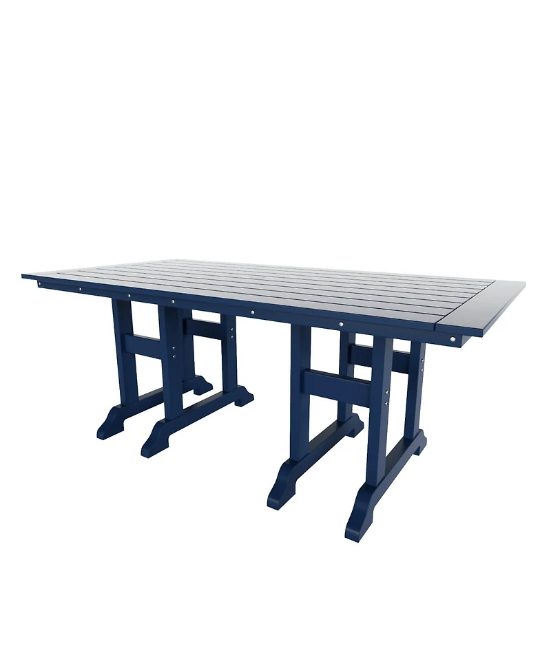 WestinTrends 6-Piece Hdpe Outdoor Rectangle Dining Patio Table and Chairs Set