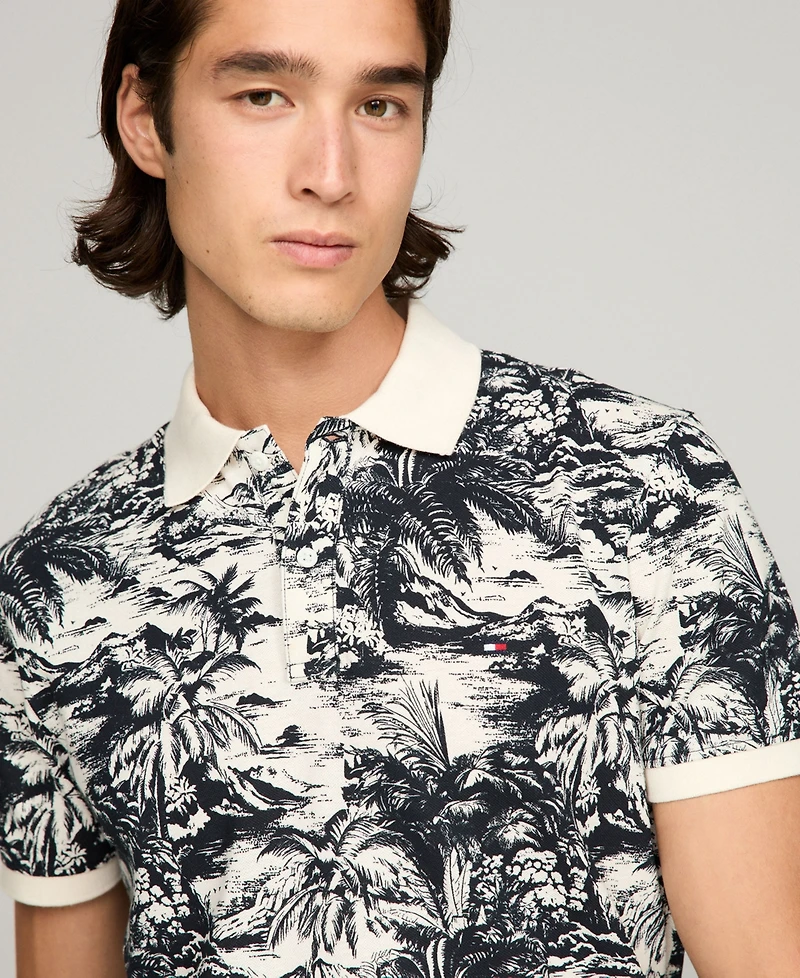 Tommy Hilfiger Men's Big & Tall Printed Short-Sleeve Polo Shirt