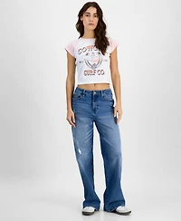 Celebrity Pink Juniors' High Rise Baggy Wide-Leg Curvy Jeans