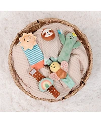 The Peanutshell Boho Baby Rattle Socks and Wrist Rattle Set, 5 Piece