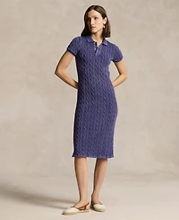 Polo Ralph Lauren Women's Cable-Knit Cotton Polo Midi Dress