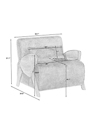 Modern Accent Armchair with Plush Cushioning, Comfortable Armrests, and Stylish Design for Living Room, Bedroom, or Office, (Dark Grey)