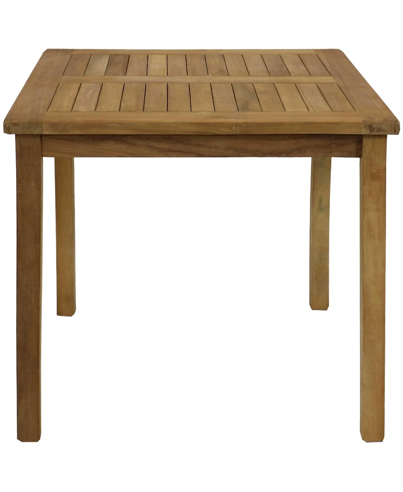 Outdoor Solid Teak Wood with Light Stained Finish Square Patio Dining Table - 32" - Light Brown