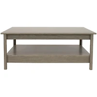 Mdf Indoor Coffee Table with Lower Shelf - 16" H - Thunder Gray