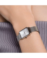 Rosefield Octagon Xs Women's Silver Tone Stainless Steel Mesh Bracelet Watch 24mm