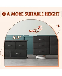 Wlive Dresser for Bedroom with 5 Drawers Wide Drawer Organizers Chest of Fabric Living Room Closet Hallway