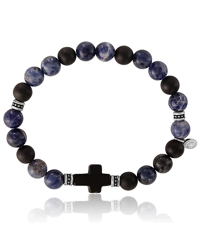 Lucky Brand Sodalite Bead Stretch Bracelets with Cross Accents