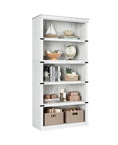 gaomon 5 Tier Bookcase, Farmhouse Book Shelf with Storage Open Display Bookshelves